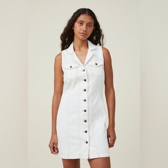 Cotton On denim button front sleeveless dress - Picture 1 of 4